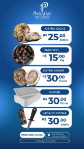 ATENÇÃO AQUI! Giga e Gasar são espécies de ostras. NADA a ver com tamanho!