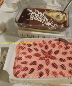 Decoração caprichosa nas sobremesas.