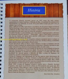 O Rancho Açoriano conta nesta página do cardápio como tudo começou.